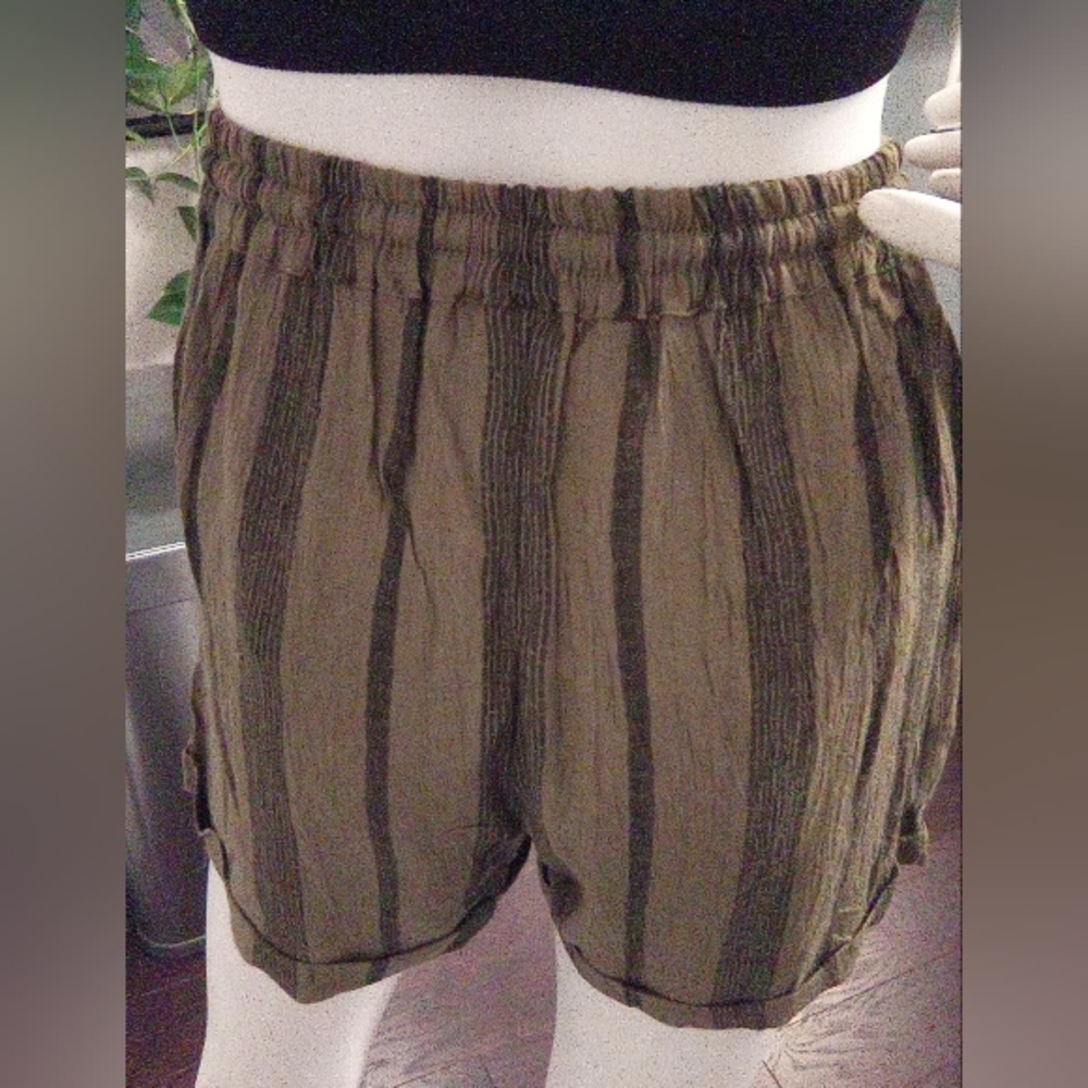 Angie's Striped Women's Shorts, Sz. Small, Elastic Tie Waist, 100% Rayon, NWOT - Picture 8 of 12